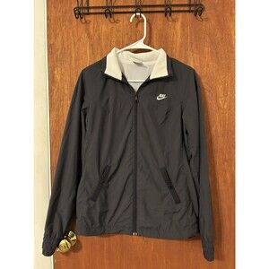 NIKE Womens Jacket - Black Windbreaker Jogging Lightweight Medium (8-10)